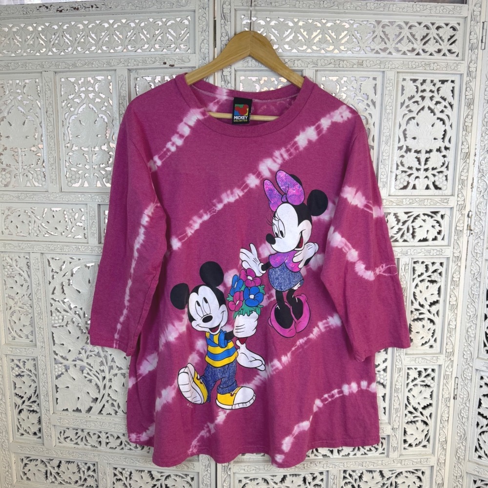 Vtg Mickey Unlimited Minnie Mouse Tie Dye Graphic T Shirt Sz M Fits L 90s Retro